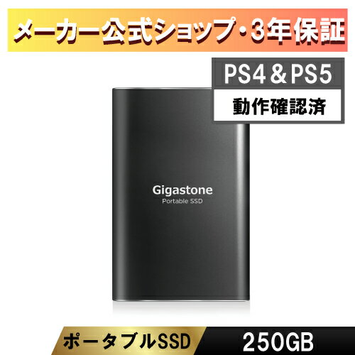 赤字覚悟！在庫限定 【PS4,PS5動作確認済】【安心保証3年】Gigastone ポータブルSSD 250GB コンパクト 超高速SSD 500…