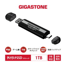 赤字覚悟!【保証3年】【iPhone16/PS5対応】GIGASTONE 外付けSSD 1TB USB3.2 Gen2 最大転送速度1,050MB/s USB-C & USB-A ポータブルSSD Playstation Xbox Smartphoneデータ保存 送料無料