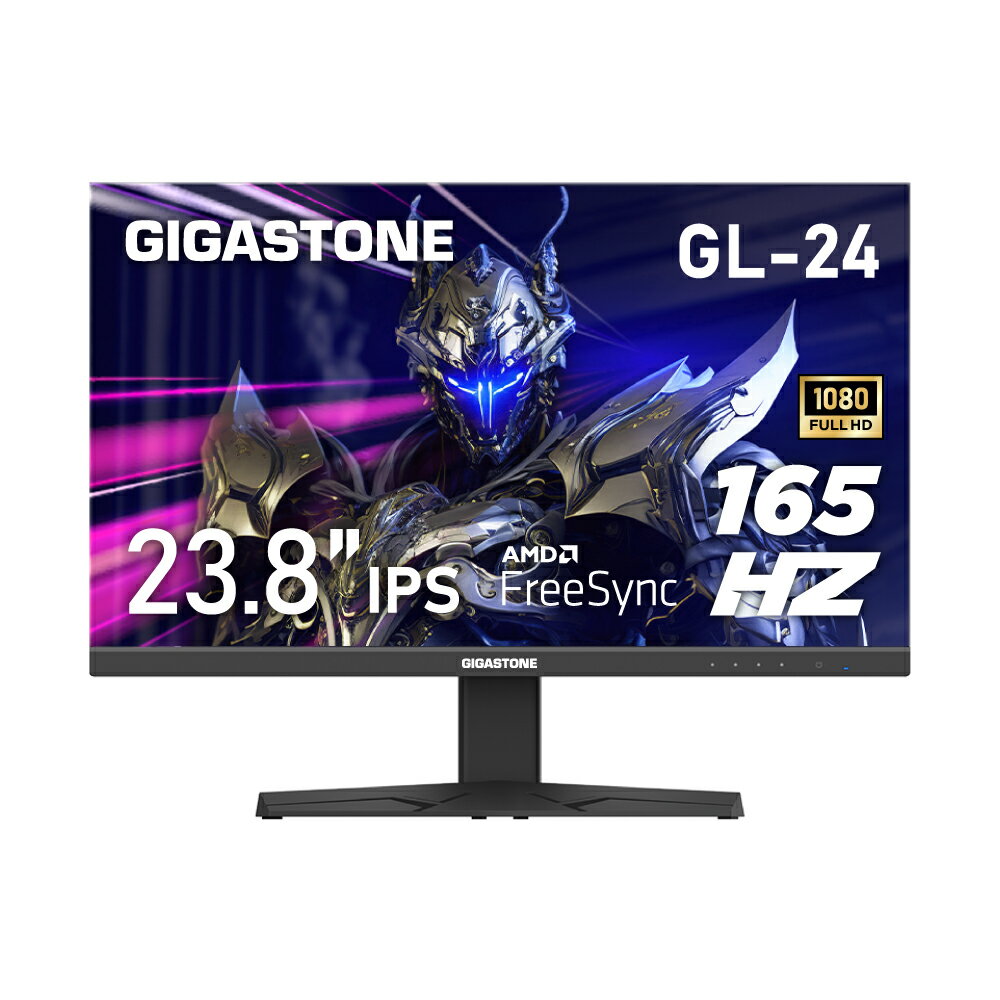 ★Gigastone 23.8インチ ゲーミングモニター IPS 165Hz AMD FreeSync対応 FHD 1920 x 1080, 1080P 178°広い視野角 フレームレス PCモニタースピーカー内蔵 ブルーライト軽減 人間工学角度調整 VESA対応 10CM 10CM モニターアーム対応 DP HDMI (23.8型)