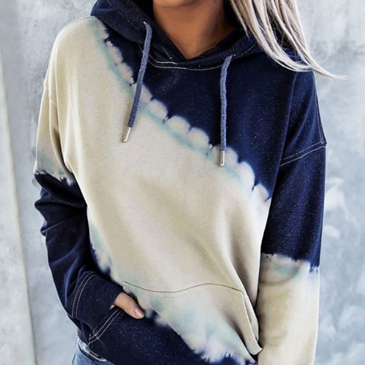 【送料無料】スウェット レディース パーカー フーディー プルオーバー フード付き ドロスト 【送料無料】スウェット 長袖 無地 グラデーション タイダイ染め 切り替え ドロップショルダー ポケット付き カジュアル