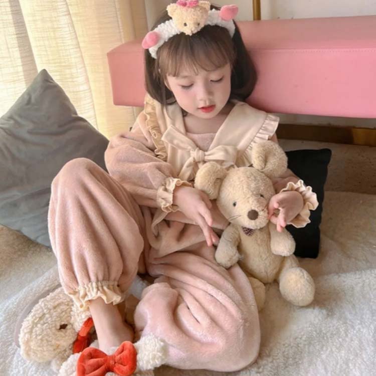 超可愛い・全7サイズ! パジャマ キッズ ナイトウェア 子供 ルームウェア 上下セット 部屋着 着る毛布 子供服 長袖 アウター バスローブ もこもこ ベビー コート 女の子 冬 男の子 綿 コットン 大きいサイズ 春 秋 あったか 前開き かわいい 厚手