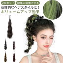 2本セット ウェーブ ヘアボリュームアップ 付け毛 ヘアーエクステンション ヘアゴム グラデーション カラフル ダンスヘア つけ毛 派手 ツインテール コスプレ...