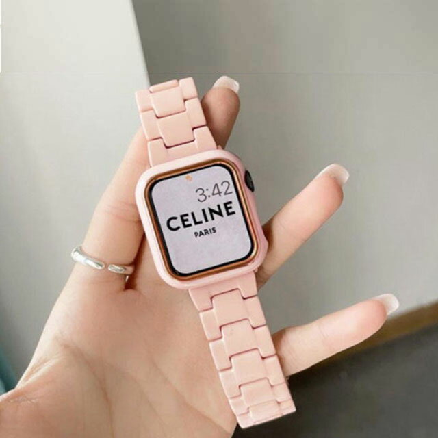保護ケース付き高品質iWatchバンド！Apple Watch バンド アップルウォッチ series 6 5 4 3 2 1 se 38mm 40mm 42mm 44mm 交換バンド ベルト 送料無料 レジン 腕時計バンド Series1 Series2 Series3 Series4 Series5 替えベルト おしゃれ