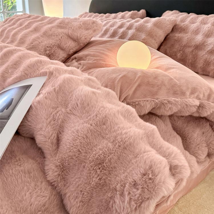 暖かい ふわふわ 厚手 布団カバー シングル 布団カバー 掛け布団カバー 寝具カバーセット 可愛い 3点セット セット ファー 起毛 ファー 掛けカバーセット もこもこ 保温 シーツセット 暖かい ふとんカバー 枕カバー フラットシーツ 秋冬用 防寒対策 厚手 gigawave-10015630 GIGAWAVE サンプル画像3