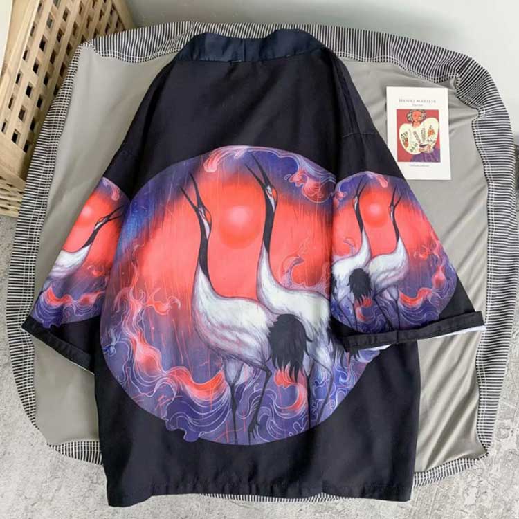 甚平 メンズ シャツ 春夏 法被 羽織 作務衣 半袖 半被 五分袖 祭り 半纏 はっぴ 部屋着 男性用 プリント イベント 祭り用 大きいサイズ おしゃれ トップス 夏