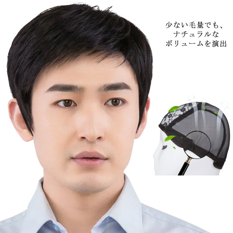 フルウイッグ 人毛100% 医療用かつら 医療用ウィッグ ショート メンズウィッグ 自然 ナチュラル 人毛ウイッグ 耐熱 白髪隠し かつら つけ毛 オールウィッグ 全頭かつら 送料無料 会社 仕事 wig コスプレ コスチューム 黒髪