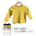 Tシャツ 長袖 キッズ 長袖tシャツ 女の子 トップス ベビー カットソー プルーオーバー インナーtシャツ 子供服 無地 ボーダー メロー 可愛い 送料無料 ...