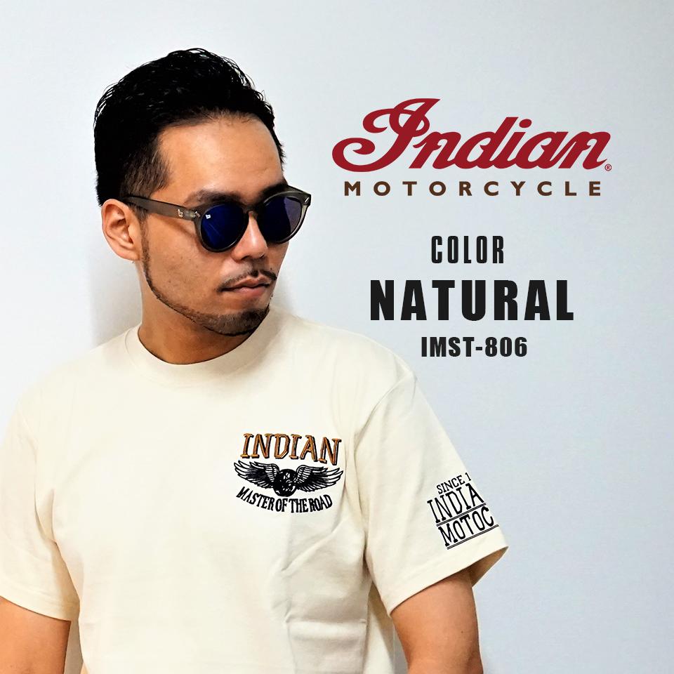 楽天GIGEN　楽天市場店INDIAN インディアン 天竺 半袖Tシャツ ロードウイング NATURAL ナチュラル（アイボリー）　IMST-806 セール！