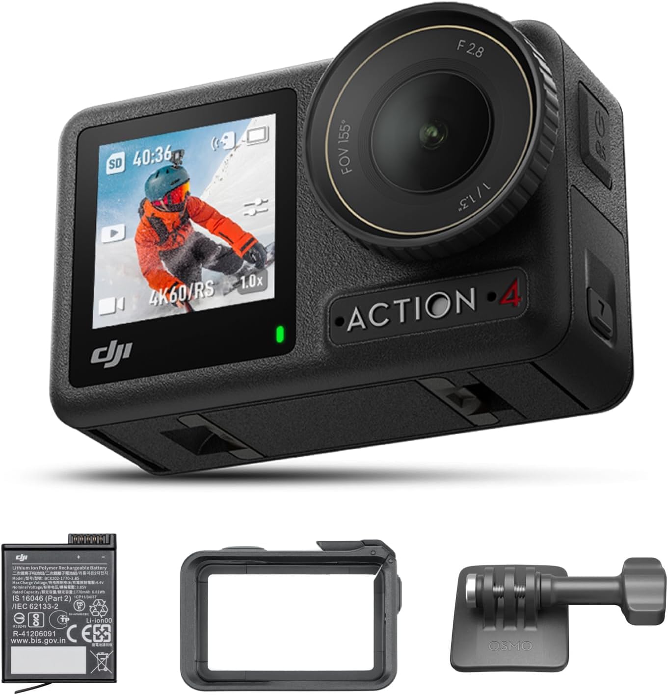 DJI アクションカメラ Osmo Action 4 スタンダードコンボ 4K/120fps対応 防水アクションカメラ 1/1.3インチセンサー搭載 驚きの低照度性能 10-bit & D-Log M カラーパフォーマンス 長時間駆動の1770 mAhバッテリー 