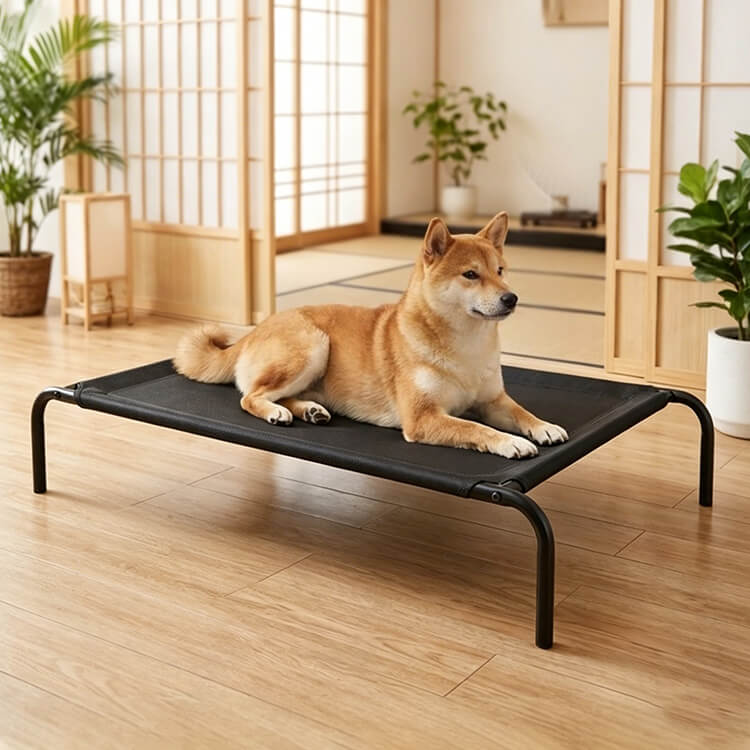 Rakuten - GIIPET 犬 ベッド ペットコット ハンモック メッシュ 春夏 オールシーズン 洗える 頑丈 耐荷重90kg 高床式 ペットベッド 脚付き 通気性 湿気予防 小型犬 中型犬 大型犬