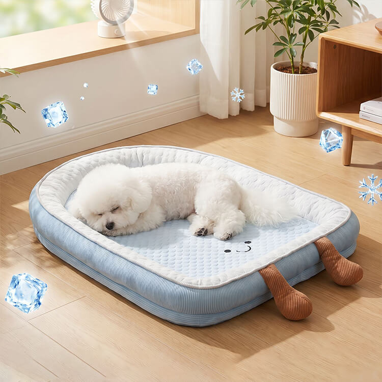 Rakuten - 犬 ベッド 夏用 ひんやり 冷感 洗える 猫 ペットベッド クッション 3D立体 接触冷感 かわいい おしゃれ 涼しい ソファ 暑さ対策 中型犬 小型犬 大型犬 滑り止め