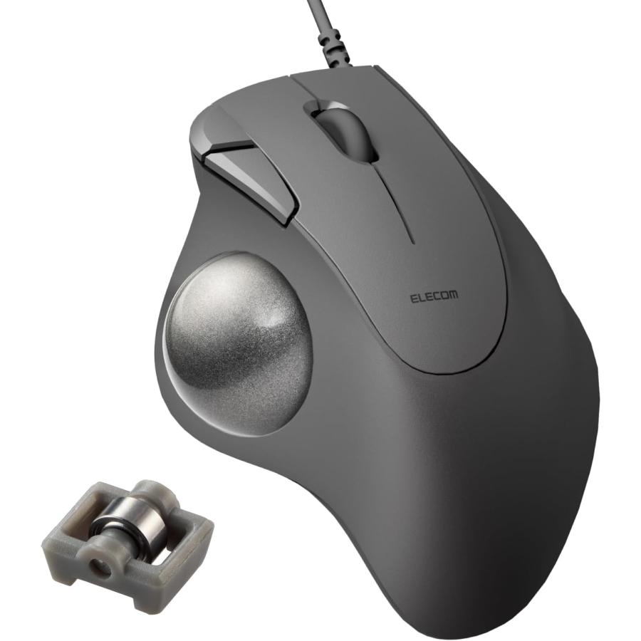 エレコム 有線 トラックボールマウス IST ベアリング支持 親指操作 36mmボール 5ボタン Windows Mac Chromebook ブラック M-IT11URBK