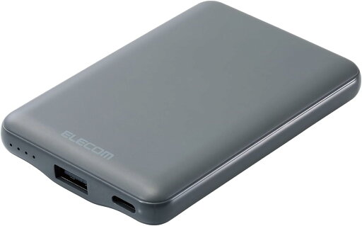 エレコム モバイルバッテリー 軽量 小型 薄型 5000mAh 15W 5V 3A Type-C USB-A ケーブル付属 iPhone15 / SE3 など対応 ダークグレー DE-C45-5000DGY エレコム モバイルバッテリー 軽量 小型 薄型 5000mAh 15W 5V 3A Type-C USB-A ケーブル付属 iPhone15 / SE3 など対応 ダークグレー DE-C45-5000DGY