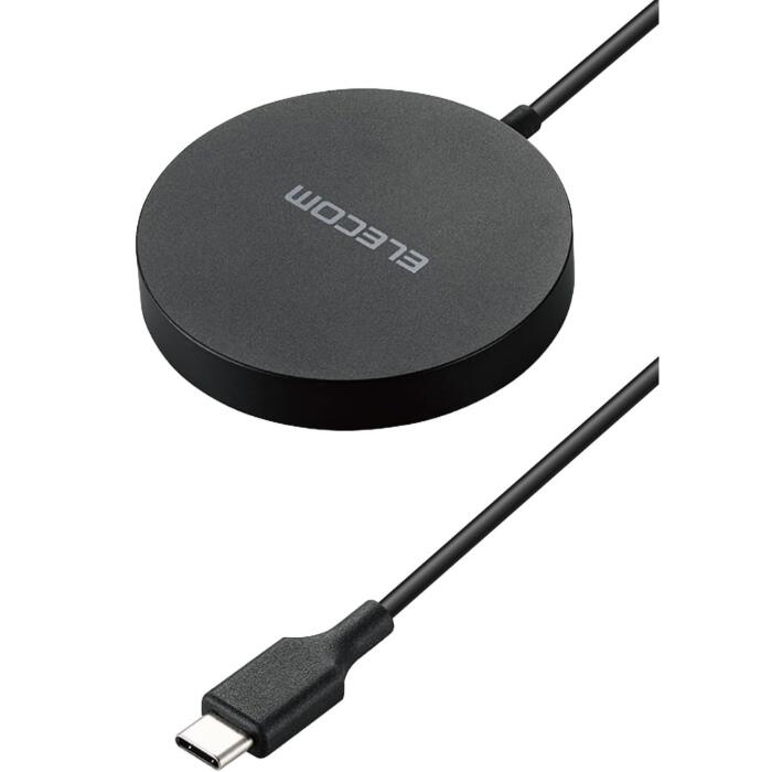 エレコム Qi2 ワイヤレス充電器 15W マグネット 正規認証品 卓上 【 iPhone 15/14/13 シリーズに対応】 ブラック W-MA04BK
