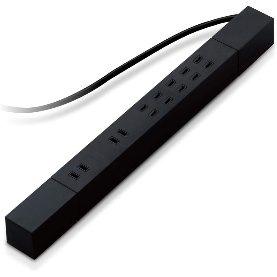 エレコム 電源タップ 3m 7個口 ダブル回転タップ マグネット付 雷サージ付 ホコリシャッター付 固定&吊下可能 ブラック T-KF02-2730BK