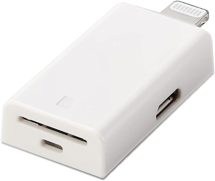 カードリーダー Lightningコネクタ接続 Made for iPhone iPad取得 Type-Cアダプタ付 microSD専用 直挿し Mac Windows対応 エレコム ホワイト MR-LD102WH