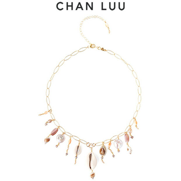 CHAN LUU / チャンルー レディース ネックレス シェル ミックス 貝殻 淡水パール 天然素材 ゴールドプレテッド シルバー 925 チェーン 長さ調節 アジャスター NG-13970 約41～50cm（調節可）1192120135884