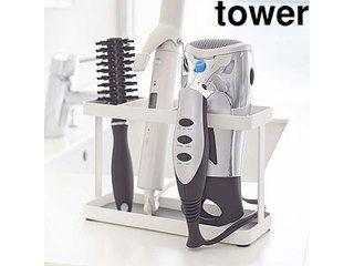 yamazaki tower YAMAZAKI 山崎実業 tower タワー ドライヤー&ヘアーアイロンスタンド ホワイト (2284) tower-l yamazaki tower YAMAZAKI 山崎実業 tower タワー ドライヤー&ヘアーアイロンスタンド ホワイト (2284) tower-l