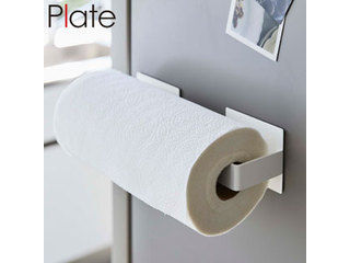 YAMAZAKI 山崎実業 マグネット挟み込み式キッチンペーパーホルダー プレート ホワイト 5225