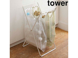 yamazaki　tower YAMAZAKI 山崎実業 tower タワー レジ袋スタンド ホワイト (6340) tower-l