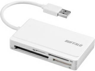 BUFFALO バッファロー USB2.0 マルチカードリーダー ケーブル収納モデル ホワイト BSCR300U2WH