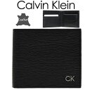 カルバン・クライン 二つ折り財布 メンズ Calvin Klein カルバンクライン レザー メンズ 二つ折り財布 ブラック コインポケット付 紙幣 コイン 小銭入れ 本革 219952 31CK13 0008