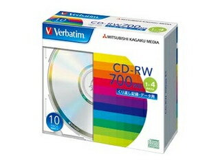 Verbatim/バーベイタム データ用CD-RW 700MB 1～4倍速 10枚スリムケース SW80QU10V1