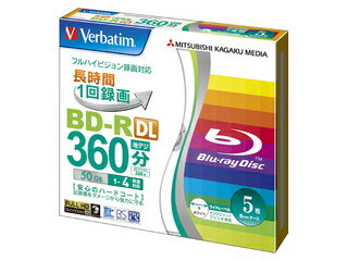 Verbatim/バーベイタム 録画用BD-R DL 50GB（1-4倍速対応） 5mmケース 5枚 VBR260YP5V1