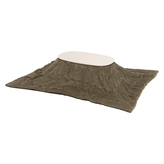 萩原 ハギハラ こたつ ホワイトウォッシュ＋うす掛け布団(カーキ) 2点セット カルミナ950WS+ビケ950KK ..