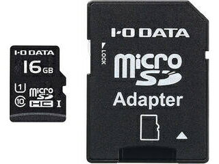 I・O DATA アイ・オー・データ UHS スピードクラス1対応microSDHCカード 16GB SDカード変換アダプタ付き MSDU1-16GR