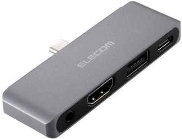 ELECOM GR Type-C}hbLOXe[V/USB PDΉ/USB-A/HDMI/I[fBI/A^b`g DST-C25SV