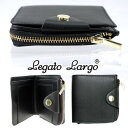 Legato Largo レガートラルゴ 二つ折り財布 【ブラック】 LJ-P0111 BK