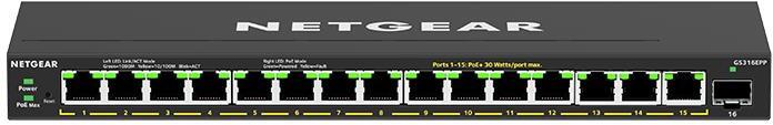 NETGAER/ネットギア・インターナショナル PoE+ (231W) ギガビット15ポート SFP 1スロット アンマネージプラススイッチ GS316EPP-100JPS 単品購入のみ可（同一商品であれば複数購入可） クレジットカード決済 代金引換決済のみ