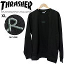 スラッシャー THRASHER スラッシャー 【メンズ】長袖 Tシャツ TH5224 STRETCH NYLN LS ブラック XL　ロンT