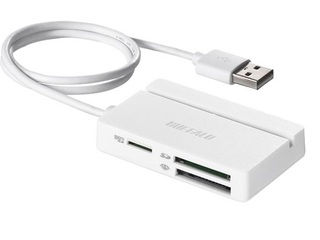 BUFFALO バッファロー USB2.0 マルチカードリーダー スタンダードモデル ホワイト BSCR100U2WH