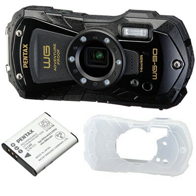 PENTAX ペンタックス WG-90(ブラック)+D-LI92バッテリー+プロテクタージャケットセット【wg90set】