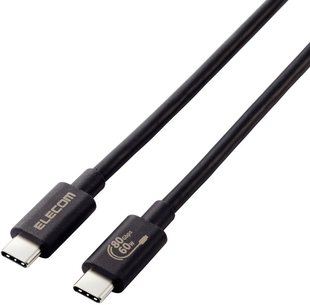 樂天商城 - ELECOM エレコム USB4ケーブル/C-Cタイプ/認証品/USB Power Delivery対応/60W/80Gbps/1.0m/ブラック