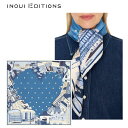 INOUI EDITIONS イヌイ エディション J AIME PARIS スカーフ 【100×100】【ブルー】 CA211JA 0003 【正規販売店】