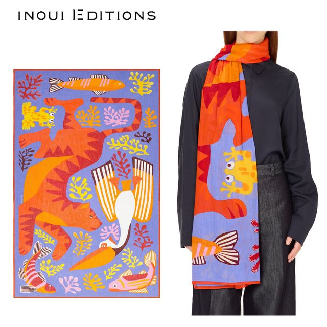 INOUI EDITIONS イヌイ エディション SPLASH スカーフ 【100×190】【パープル】 ET211SP 0012 スプラッシュ 【正規販売店】