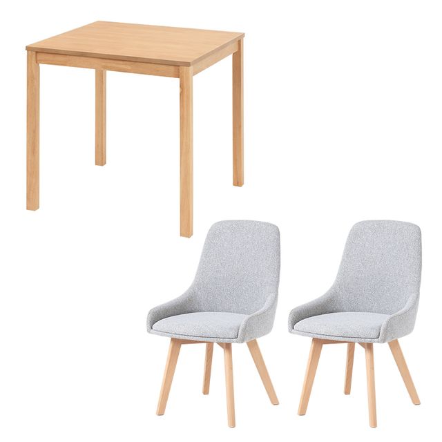 萩原 ハギハラ ダイニング3点セット (テーブル)ナチュラル×(チェア)グレー SH-8620LNT60GY-3S メーカー..