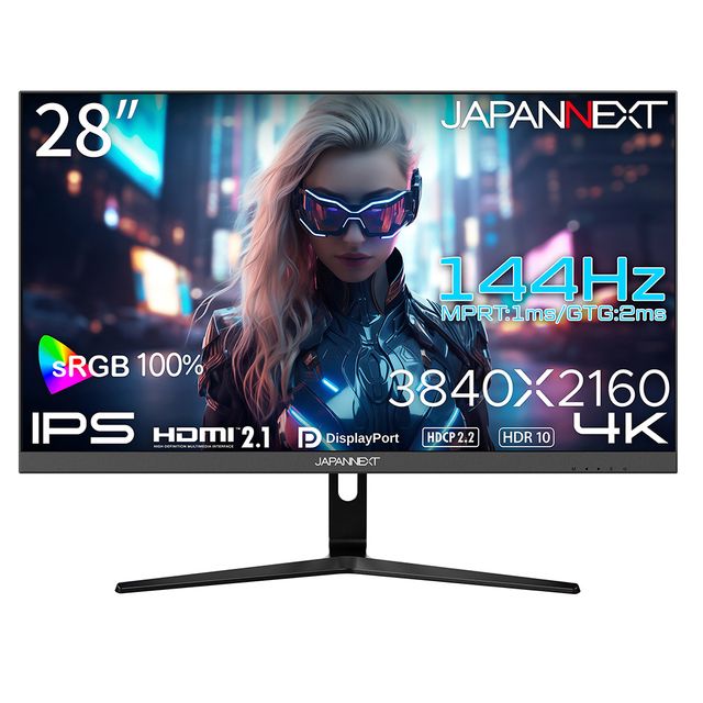 JAPANNEXT ジャパンネクスト IPSパネル採用 4K対応28型液晶ディスプレイ 144Hz ゲーミング 2年保証 JN-IPS28G144U 単品購入のみ可（同一商品であれば複数購入可） クレジットカード 代金引換決済のみ