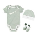 NIKE ナイキ 【ベビー】スウッシュ ハット ボディスーツ ソックス 3点セット 【グレー】【74-80cm】 MN0072 9ヶ月-1歳 ベビー服 ロンパース NIKE SWOOSH HAT/BODYSUIT/BOOTIE 3PC