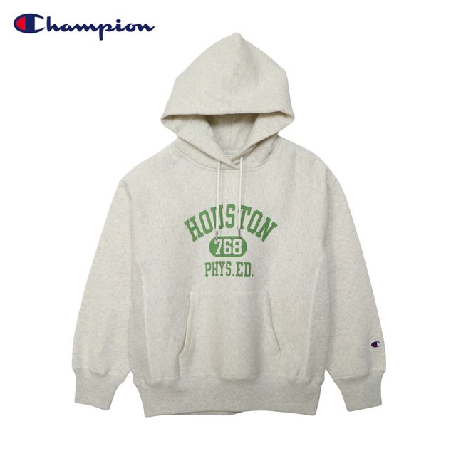 champion チャンピオン 【レディース】リバースウィーブ(R) フーデッドスウェットシャツ 【オートミール】 CW-C103 染み込みプリント 青単色タグ