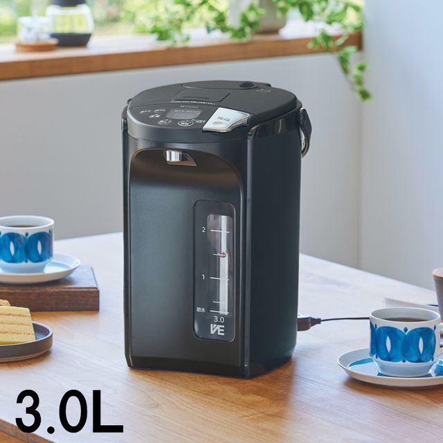 TIGER タイガー魔法瓶 PIS-G300-KE(アーバンブラック) 蒸気レスVE電気まほうびん とく子さん 3.0L コードレスエアー給湯付き蒸気レス