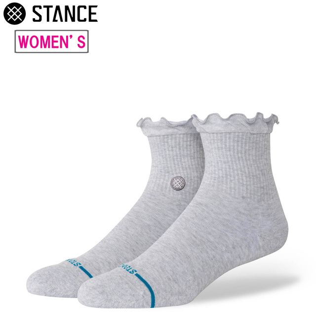 STANCE スタンス 【レディース】ラッフル アイコン クォーター 【ヘザーグレー】【S/21.5-24.5cm】 W345BD25RU RUFFLE ICON QUARTER
