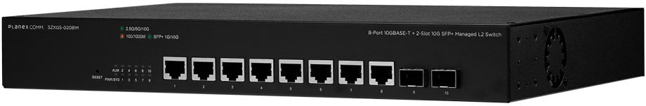 Rakuten - PLANEX プラネックスコミュニケーションズ 8ポート 10GBASE-T + 2スロット 10G SFP+ マネージドL2スイッチ SZXGS-0208IM