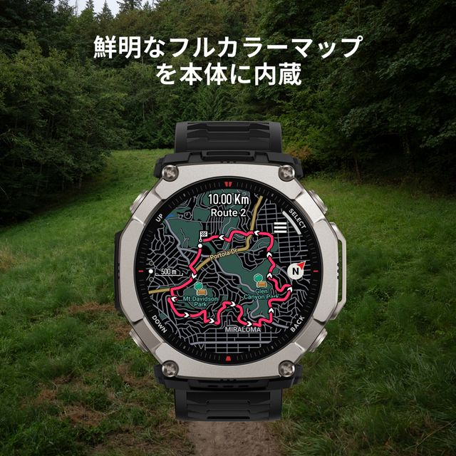GIMMICKのamazfit アマズフィット T-Rex Ultra 2 【51mm】 SP170081-C01 サファイアガラス グレード5チタン｜アングル3
