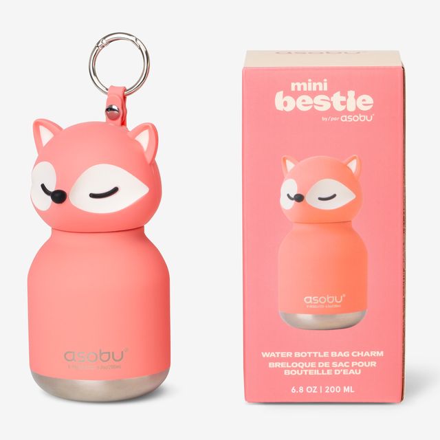 Rakuten - asobu アソブ ボトル おすすめ キャラクターボトル 200ml カラナビ付き asobu mini bestie ピンクフォックス IBV44PF 通学、通勤、お散歩に気軽に、可愛く持ち歩ける新感覚ボトルです。