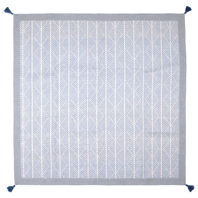 Rugs, Carpets - 萩原 ハギハラ インド綿ラグ クラック 約185×185cm (滑り止め付き) ネイビー 270080611 メーカー直送 同梱不可 カード決済のみ対応 沖縄・北海道・離島お届け並びに時間指定不可