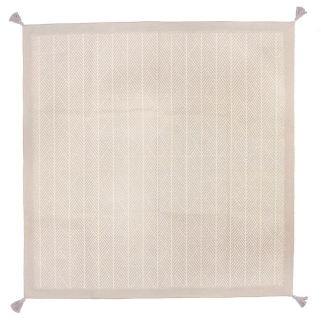 Rakuten - 萩原 ハギハラ インド綿ラグ クラック 約185×185cm (滑り止め付き) ホワイト 270080616 メーカー直送 同梱不可 カード決済のみ対応 沖縄・北海道・離島お届け並びに時間指定不可